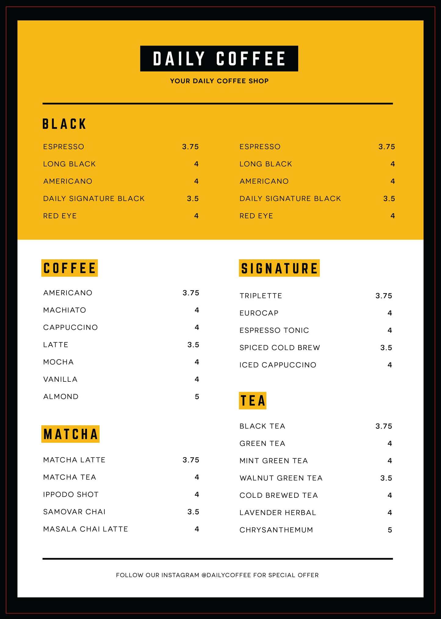 Menu Template 4